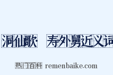 洞仙歌·寿外舅近义词是什么意思的图片